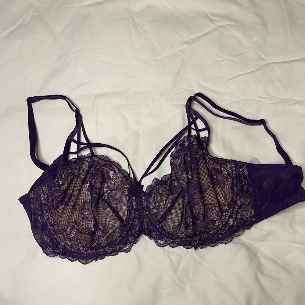 Adore Me 34 DDD Sheer Purple Bra